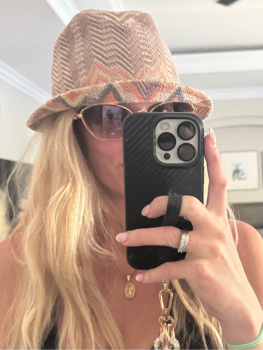 Missoni bucket hat - pink & purple